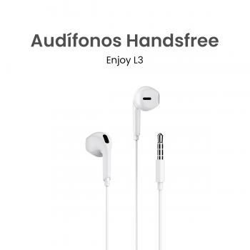 MOVISUN Enjoy L3 Blanco – Audífonos con Cable Jack 3.5 mm, Micrófono Incorporado, Control de Reproducción y Llamadas, 1.20 m