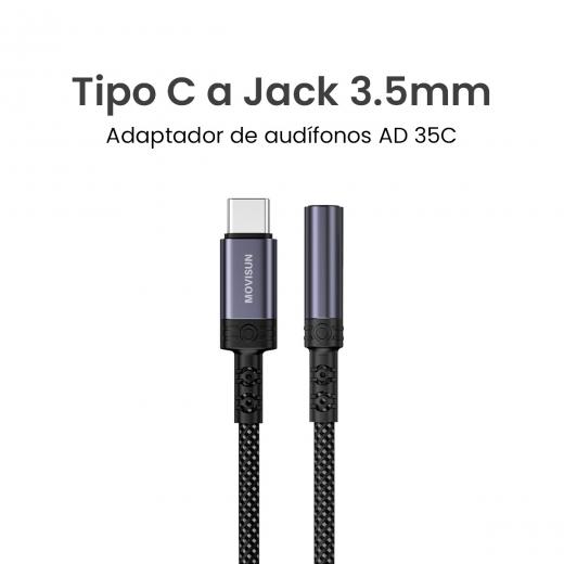 MOVISUN AD 35C - Adaptador de Tipo C a Jack 3.5 mm para audífonos, compatible con Android e iOS