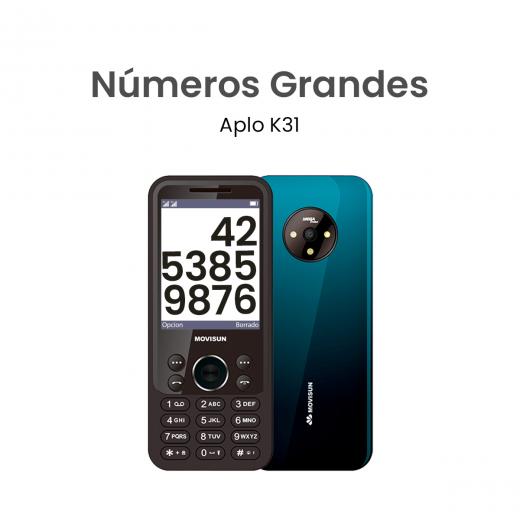 MOVISUN Celular APLO K31 3G Verde/Negro – Pantalla Grande 2.8”, Números Grandes, Dual SIM, Radio FM, Cámara, Linterna, Material Tornasolado, Compatible con Todos los Operadores