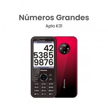MOVISUN Celular APLO K31 3G Rojo/Negro – Pantalla Grande 2.8”, Números Grandes, Dual SIM, Radio FM, Cámara, Linterna, Material Tornasolado, Compatible con Todos los Operadores