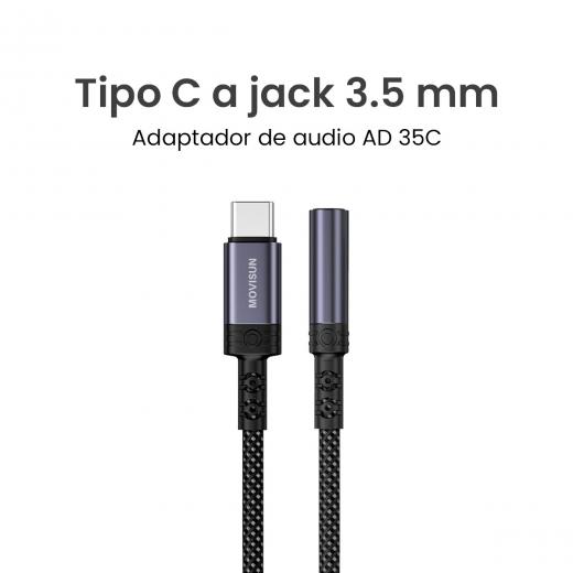 MOVISUN AD 35C - Adaptador de Tipo C a Jack 3.5 mm para audífonos, compatible con Android e iOS