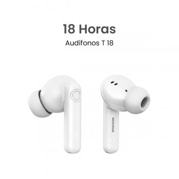 MOVISUN T 18 Blanco - Audífonos Inalámbricos, 18 horas de duración, Bluetooth 5.4