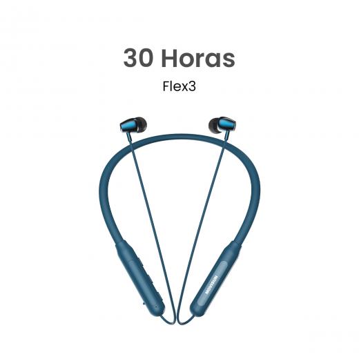 MOVISUN Flex 3 Azul – Audífonos Collar Magnéticos con 30h de Reproducción, Modo Juego, Micrófono Incorporado, Bluetooth 5.3 y Controles Físicos