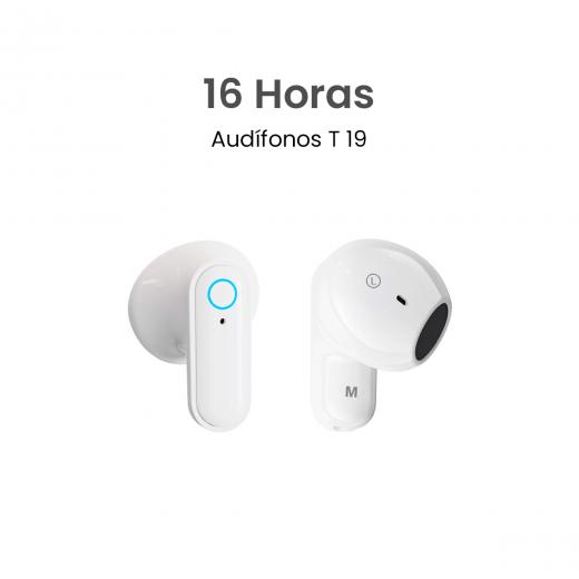 MOVISUN T 19 Blanco – Audífonos Bluetooth con Estuche de Carga, Hasta 16h de Reproducción, Control Táctil, Micrófono MOVISUN T 19 Blanco – Audífonos Bluetooth con Estuche de Carga, Hasta 16h de Reproducción, Control Táctil, Micrófono