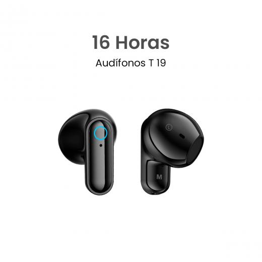 MOVISUN T 19 Negro – Audífonos Bluetooth con Estuche de Carga, Hasta 16h de Reproducción, Control Táctil, Micrófono MOVISUN T 19 Negro – Audífonos Bluetooth con Estuche de Carga, Hasta 16h de Reproducción, Control Táctil, Micrófono