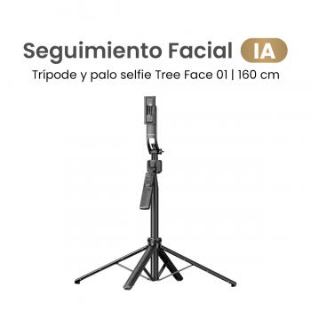 MOVISUN Tree Face 01 – Trípode Inteligente con Seguimiento Facial IA, Control Remoto Bluetooth, 1.63 m de Altura, Giro 360°, Compatible con iPhone y Android