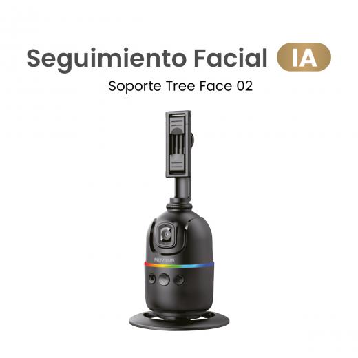 MOVISUN Tree Face 02 – Soporte Inteligente con Seguimiento Facial IA, Giro 360°, Soporte Celular Removible, Tornillo Universal 1/4, Autonomía hasta 11.5h, Base Fija y Control por Gestos