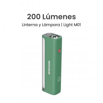 MOVISUN Light M01 Verde – Linterna Magnética LED, 2 Modos (Linterna y Lámpara), Luz Regulable, Recargable por USB Tipo C, 1200 mAh,  Ideal para Auto, Camping, Taller y Emergencias