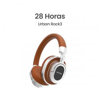 MOVISUN Urban Rock3 Marrón - Audífonos Inalámbricos Retro, Hasta 28H, Bluetooth, Diseño Plegable, Modo Juego, Micrófono, Tipo C, Entrada Auxiliar, Tipo Vintage