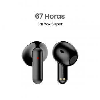 MOVISUN Earbox Super Negro - Audífonos Inalámbricos 67H Totales con Power Bank 1800mAh, Pantalla Digital LED, Bluetooth 5.3, Modo Juego Baja Latencia, Tipo C, Compatible iPhone y Android