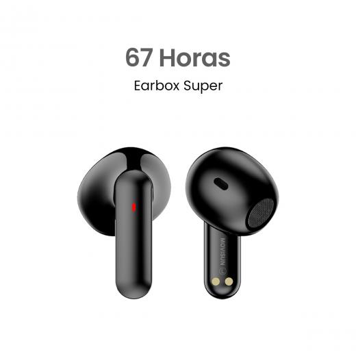 MOVISUN Earbox Super Negro - Audífonos Inalámbricos con 67h de Duración, Pantalla Digital LED, Bluetooth 5.3, Modo Juego Baja Latencia, Tipo C, Compatible iPhone y Android