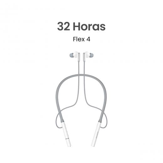 MOVISUN Flex 4 Blanco - Audífonos Inalámbricos Bluetooth 5.4, 32H de Batería, Neckband Magnético, Modo Juego Baja Latencia, Sonido 3D y Bass, Tipo C