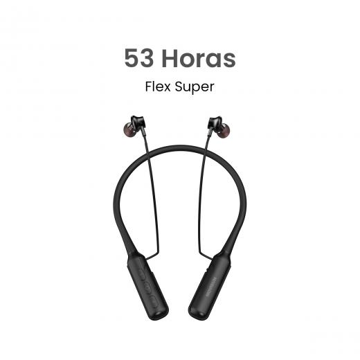 MOVISUN Flex Super Negro – Audífonos Collar Magnéticos con 53h de Reproducción, Bluetooth 5.0, Micrófono Incorporado, Controles de Volumen y Pistas, Diseño Ergonómico