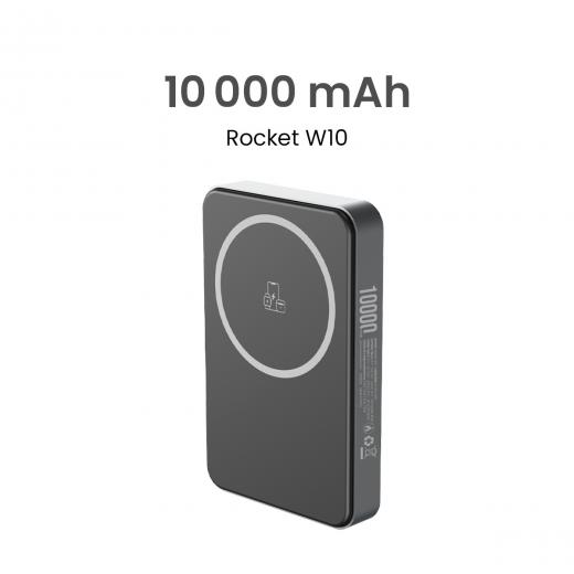 MOVISUN Rocket W10 Plateado - Power Bank Magnético con Carga Inalámbrica 15W, 10000mAh, Compacto y Portátil, Tipo C, Pantalla Digital, Carga Dual MOVISUN Rocket W10 Plateado - Power Bank Magnético con Carga Inalámbrica 15W, 10000mAh, Compacto y Portátil, Tipo C, Pantalla Digital, Carga Dual