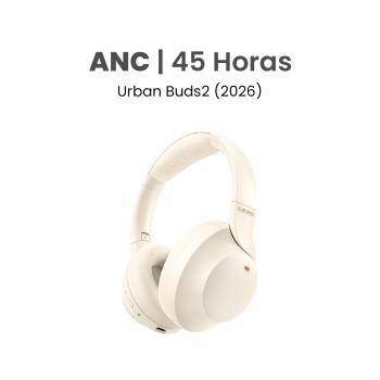 MOVISUN Urban Buds2 Beige – Audífonos Bluetooth Vincha con ANC, Micrófono, 45h de Música, Modo Juego, Cancelación de Ruido