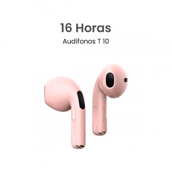 MOVISUN T 10 Rosado - Audífonos inalámbricos compactos con control táctil y hasta 16 h de autonomía