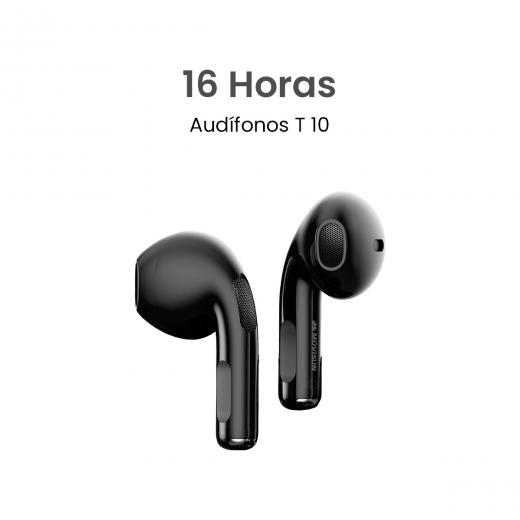 MOVISUN T 10 Negro - Audífonos inalámbricos compactos con control táctil y hasta 16 h de autonomía