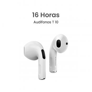 MOVISUN T 10 Blanco - Audífonos inalámbricos compactos con control táctil y hasta 16 h de autonomía