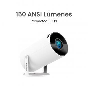 MOVISUN JET P1 – Mini Proyector Inteligente Portátil con WiFi y Bluetooth, 150 ANSI, Resolución HD, Google Play Incorporado, Compatible con iPhone, Android y HDMI, Ideal para Viajes, Proyección en Dormitorio y Entretenimiento al Aire Libre