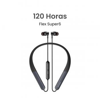 MOVISUN Flex Super6 Negro – Audífonos Collar Inalámbricos, 120H de Batería, Modo Juego, Magnéticos