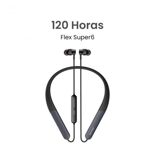 MOVISUN Flex Super6 Negro – Audífonos Collar Inalámbricos, 120H de Batería, Modo Juego, Magnéticos