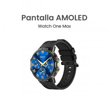 MOVISUN Watch One Max Negro - Smartwatch con Pantalla AMOLED 1.75”, Batería 1000mAh hasta 15 Días, Llamadas Bluetooth, Linterna SOS, +100 Modos Deportivos y Resistencia 3 ATM