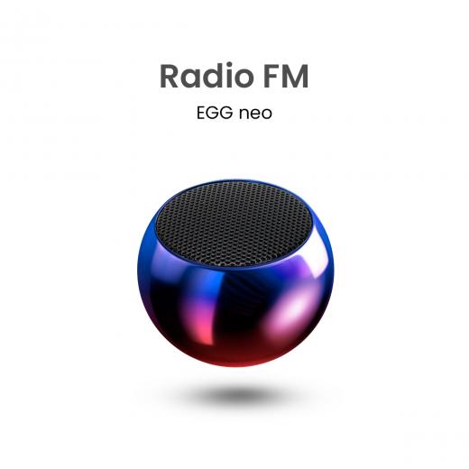 MOVISUN EGG Neo Rojo – Mini Parlante Bluetooth 5W, Función TWS, Radio FM, 6h de Reproducción y Diseño Metálico Portátil