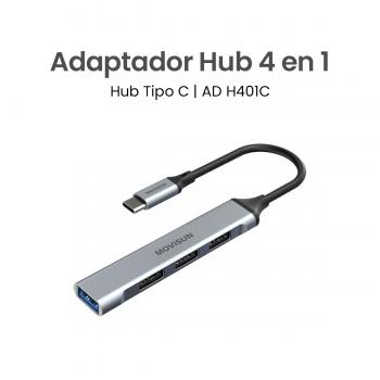 MOVISUN AD H401C - Adaptador Hub Tipo C 4 en 1, Compatible con Laptop, Tablet y Celulares