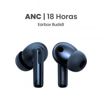 MOVISUN Earbox Buds8 Azul - Audífonos inalámbricos con ANC, asistente de voz, modo juego y hasta 18 h de autonomía