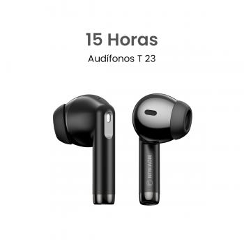 MOVISUN T 23 Negro - Audífonos Inalámbricos con Bluetooth 5.4, 15h de batería, sensor táctil, micrófono incorporado y estuche tipo C