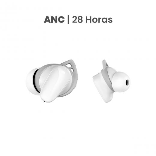 MOVISUN Earbox Buds3 Blanco – Audífonos Inalámbricos con Cancelación de Ruido, Modo Juego, Micrófono para Llamadas, Bluetooth 5.3, Hasta 28 h