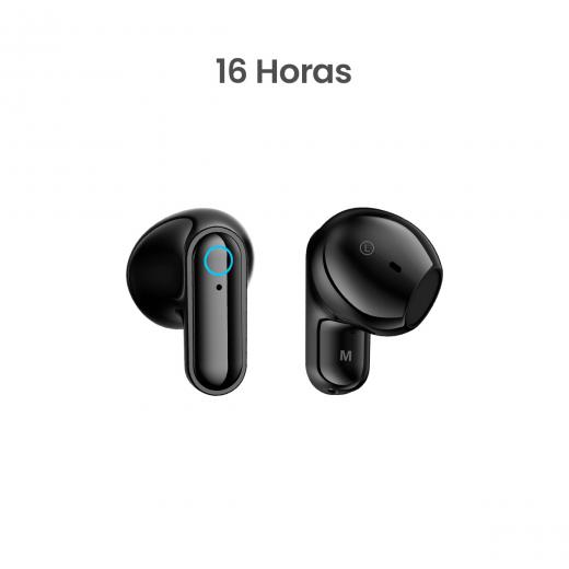 MOVISUN T 19 Negro – Audífonos Bluetooth con Estuche de Carga, Hasta 16h de Reproducción, Control Táctil, Micrófono