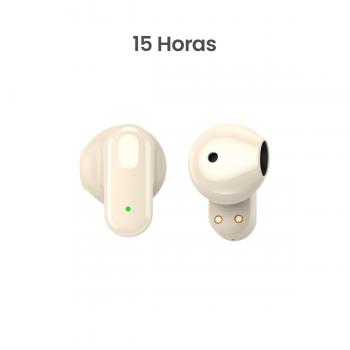 MOVISUN T 24 Beige – Audífonos Inalámbricos Bluetooth 5.4, Hasta 15 h de reproducción, Sensor Táctil, Micrófono Integrado, Estuche Compacto