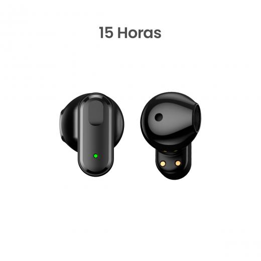 MOVISUN T 24 Negro – Audífonos Inalámbricos Bluetooth 5.4, Hasta 15 h de reproducción, Sensor Táctil, Micrófono Integrado, Estuche Compacto