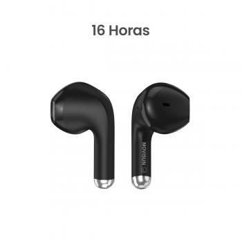 MOVISUN T 20 Negro – Audífonos Inalámbricos Bluetooth 6.0 con Pantalla LED, Sensor Táctil, Micrófono Integrado, Estuche Compacto y hasta 16H de Reproducción