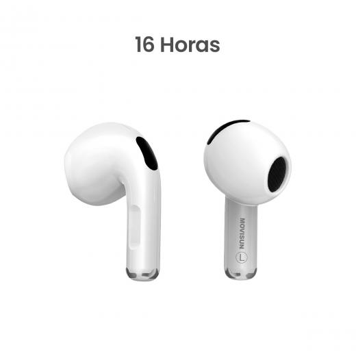 MOVISUN T 17 Blanco - Audífonos inalámbricos con modo juego, Bluetooth 5.3 y hasta 16 h de autonomía