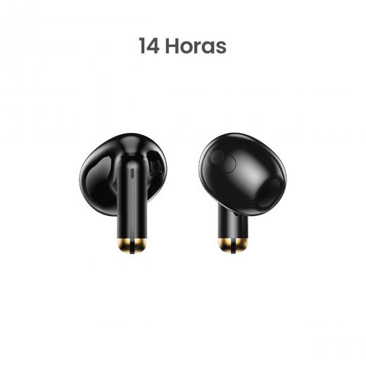 MOVISUN T 11 Negro - Audífonos inalámbricos livianos con control táctil y hasta 14 h de autonomía