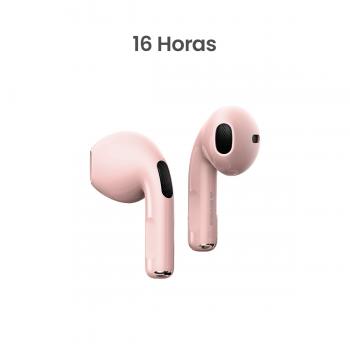 MOVISUN T 10 Rosado - Audífonos inalámbricos compactos con control táctil y hasta 16 h de autonomía