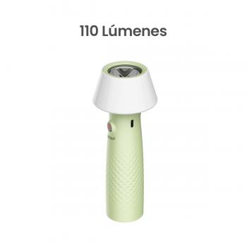 MOVISUN Light M02 Verde – Linterna LED Recargable con Modo Lámpara Cálida, 1200 mAh, 70/110 lm, 9h de Uso, Tipo C, ideal para camping, cortes de luz, escritorio o uso nocturno.