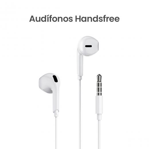 MOVISUN Enjoy L3 Blanco – Audífonos con Cable Jack 3.5 mm, Micrófono Incorporado, Control de Reproducción y Llamadas, 1.20 m
