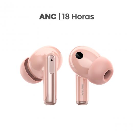 MOVISUN Earbox Buds8 Rosado - Audífonos inalámbricos con ANC, asistente de voz, modo juego y hasta 18 h de autonomía