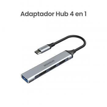 MOVISUN AD H401C - Adaptador Hub Tipo C 4 en 1, Compatible con Laptop, Tablet y Celulares