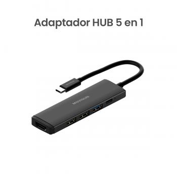 MOVISUN AD H501C - Adaptador Hub Tipo C 5 en 1 con HDMI 4K, PD 100W, USB 3.0 + 2 USB 2.0, Compatible Laptop, Tablet y Celulares
