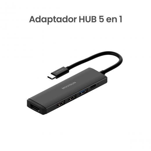 MOVISUN AD H501C - Adaptador Hub Tipo C 5 en 1 con HDMI 4K, PD 100W, USB 3.0 + 2 USB 2.0, Compatible Laptop, Tablet y Celulares