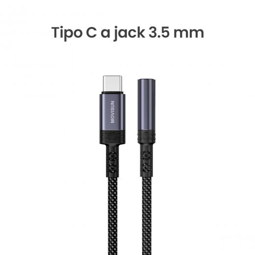 MOVISUN AD 35C - Adaptador de audio Tipo C a Jack 3.5 mm para audífonos, compatible con Android e iOS