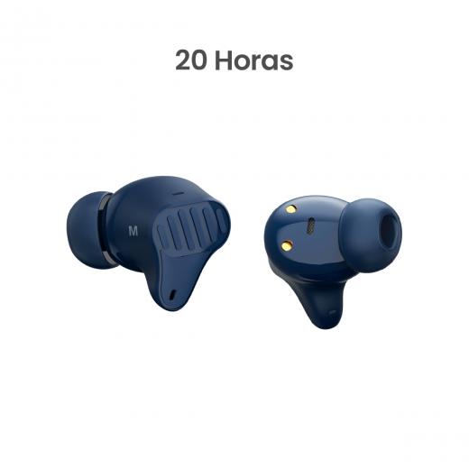 MOVISUN Ear Beans6 Azul - Audífonos Inalámbricos Compactos, Bluetooth 5.3, 20H Duración, Control Táctil, Micrófono, Estuche 300mAh Tipo C, Compatible iPhone y Android