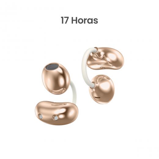 MOVISUN Ear Clip Rosa – Audífonos Inalámbricos Estilo Arete, Diseño Abierto, Hasta 17h, Bluetooth 6.0, Micrófono, Diseño Ergonómico sin Presión