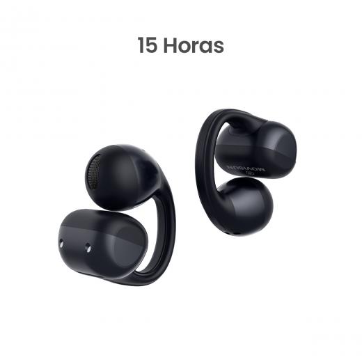 MOVISUN Ear Clip2 Negro – Audífonos Tipo Arete Inalámbricos con Bluetooth 6.0, 15h de Autonomía, Modo Juego