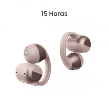 MOVISUN Ear Clip2 Rosa – Audífonos Tipo Arete Inalámbricos con Bluetooth 6.0, 15h de Autonomía, Modo Juego