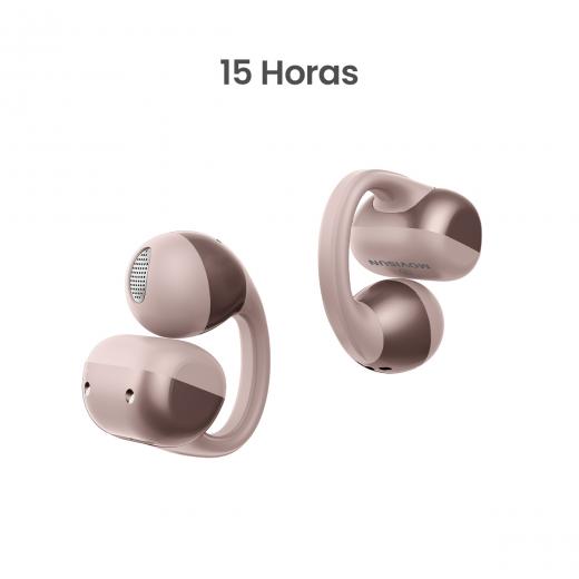 MOVISUN Ear Clip2 Rosa – Audífonos Tipo Arete Inalámbricos con Bluetooth 6.0, 15h de Autonomía, Modo Juego